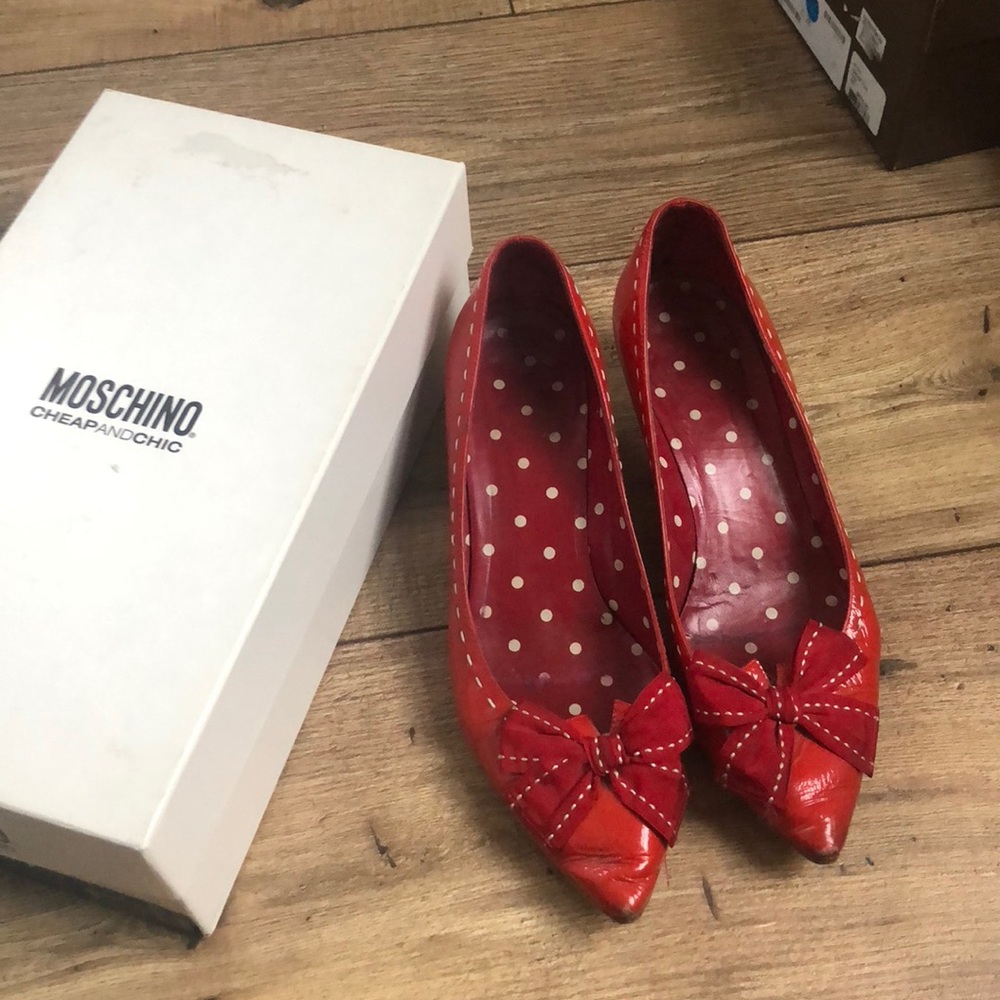 Moschino Red Patent Kitten Heels